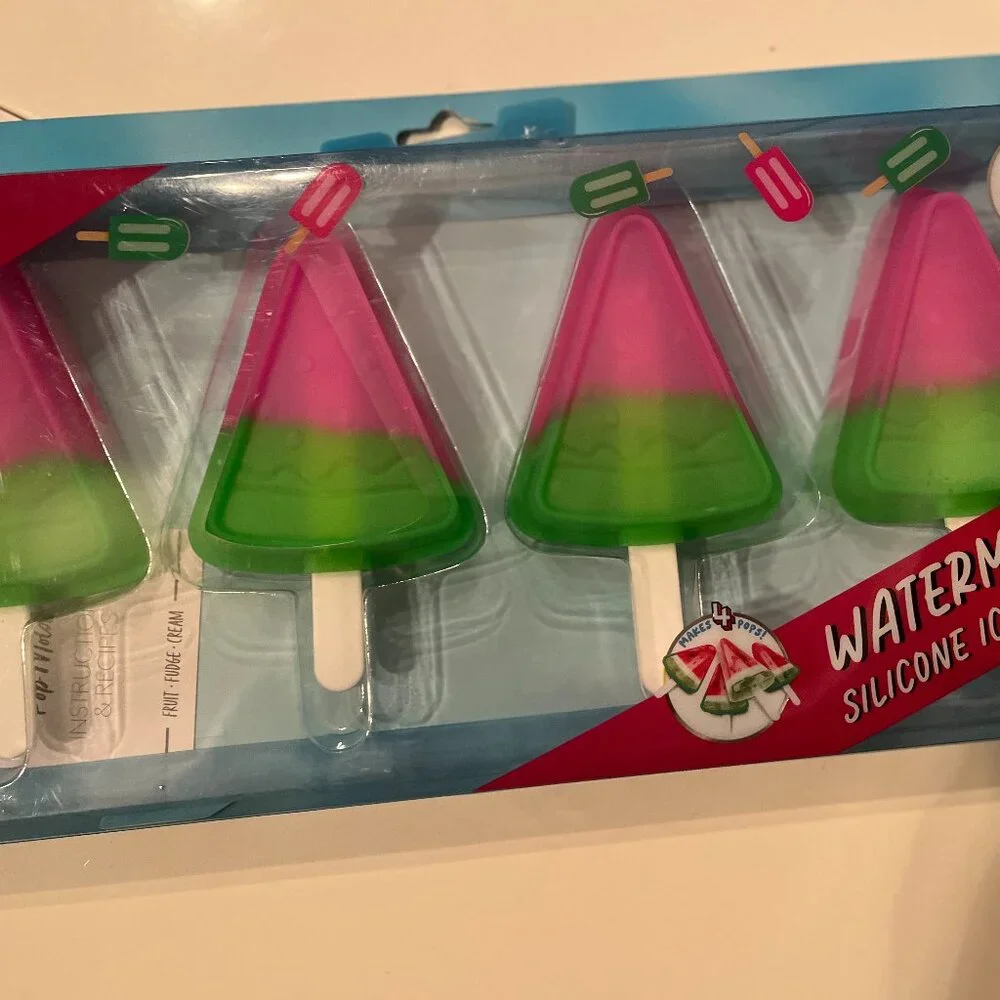 Watermelon Silicon Ice Pop‎ Molds (Set of 4) (new)